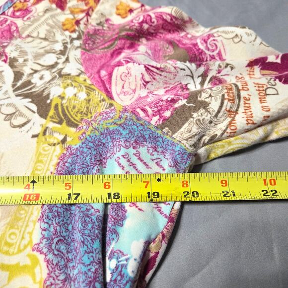 Cj Banks Sz 1X Women Multi Floral V Neck 3/4 Sleeve Shirt - Picture 6 of 8